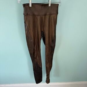 Spanx Bronze Faux Leather Leggings Size XS
